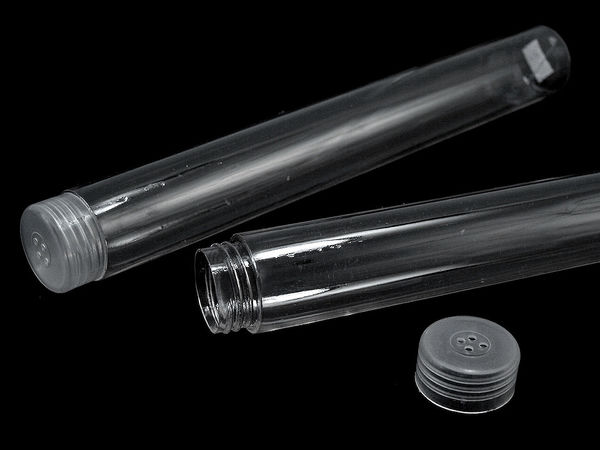 Transparentes Kunststoff-Aufbewahrungsröhrchen mit Schraubdeckel - Ø 20 mm
