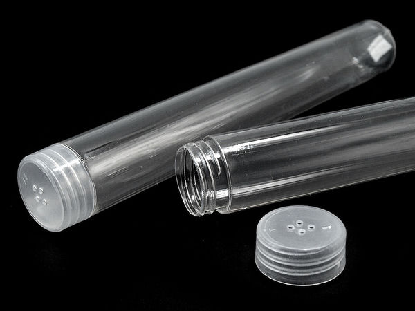 Transparentes Kunststoff-Aufbewahrungsröhrchen mit sicherem Schraubdeckel - Ø24 mm