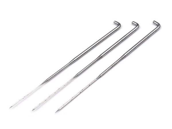 Premium-Filznadel-Set - 3-teilig, gemischte Größen (0,5 mm, 0,6 mm, 0,7 mm) - 7,8 cm Nickel-Filznadeln