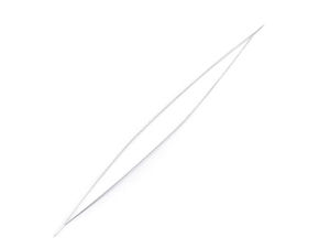Premium Big-Eye-Perlennadel (100 mm) – Einfach einzufädelnde flache Perlennadel für Saatperlen (Nickel)
