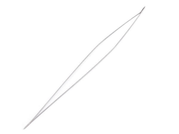 Premium Big-Eye-Perlennadel – 100 mm flache Nadel aus Nickel zum einfachen Einfädeln für Rokoko-Perlen