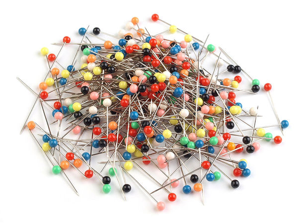 Premium Perlkopf-Stecknadeln aus Stahl (30 mm) - Bunte Kurzwaren-Stecknadeln zum Nähen, Schneidern und für das Büro