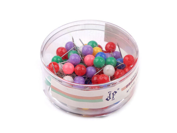 Premium-Stecknadeln aus Edelstahl mit bunten Kunststoffköpfen (17 mm) – Vielseitige Bastel- und Floristiknadeln