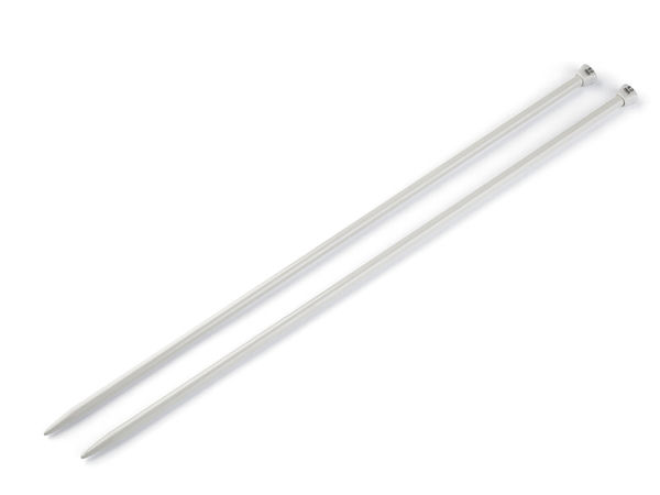 Premium Gerade Stricknadeln in Silber (Größe Nr. 6) – Leichte Jackenstricknadeln aus Aluminium für Strick- und Häkelarbeiten