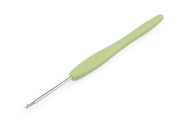 Ergonomische Häkelnadel mit weichem Silikon-Komfortgriff - Premium Strick- und Häkelnadel, Größen 2,5 mm bis 6 mm