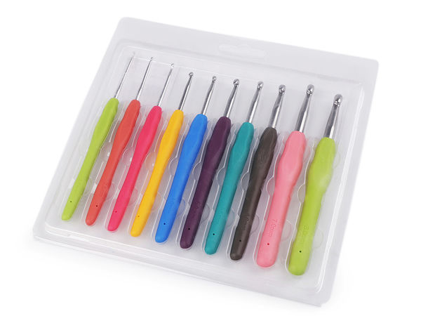 Ergonomisches Häkelnadel-Set mit weichen, rutschfesten Silikongriffen - 10-teiliges Premium-Häkelnadel-Set (2 mm bis 8 mm)