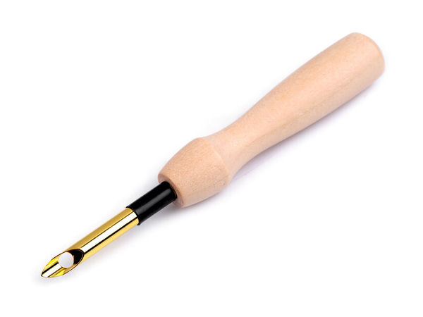 Premium Punch Needle mit Holzgriff - Hohlsticknadel für Wolle & Strickwaren