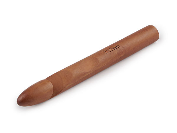 Ergonomische Premium-Häkelnadel aus Naturholz - Stärke 25