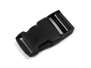 Premium 25mm Steckschnalle mit integriertem Gurtversteller - Schwarz