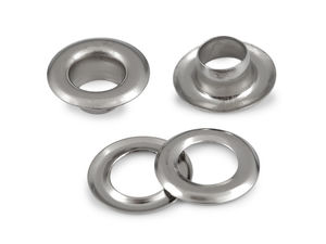 Premium-Ösen aus rostfreiem Metall mit Scheiben - 7 mm Innendurchmesser