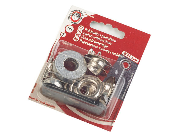 Metallöse / Öse mit Scheibe, Innen-Ø 12 mm / Außen-Ø 24 mm