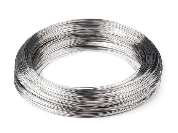 Memory-Draht für Armbänder in Platin (Ø 5 cm, 0,6 mm Stahldraht) für Schmuckherstellung und Perlenarbeiten