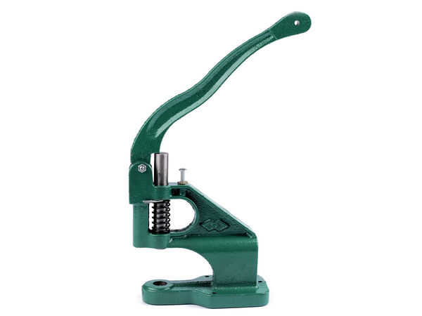Grüne Universal-Handpresse für Ösen, Nieten, Druckknöpfe und Ziernieten