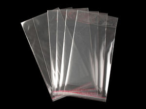 Transparente Klarsichtbeutel mit Selbstklebeverschluss 11x20 cm