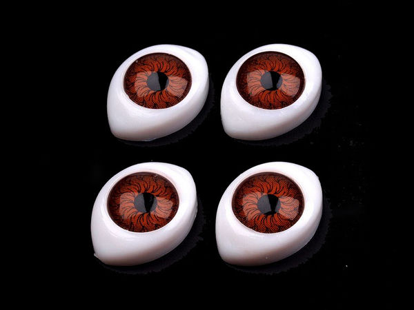 Ovale Kunststoff-Puppenaugen 12x17 mm