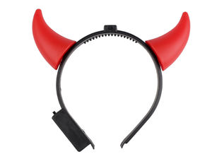 LED-Teufelshörner-Haarreif - Blinkendes rotes Kostüm-Accessoire für Halloween, Karneval und Nikolaus (Batterien enthalten)