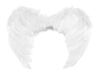 Premium Engelsflügel aus weißen Federn (35 x 45 cm) – Elegantes Kostüm-Accessoire mit elastischen Trägern für Cosplay, Partys und Fotografie