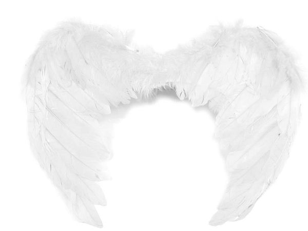 Premium Engelsflügel aus weißen Federn (35 x 45 cm) – Elegantes Kostüm-Accessoire mit elastischen Trägern für Cosplay, Partys und Fotografie