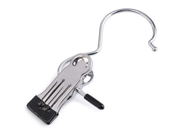 Premium-Einzelclip-Hakenbügel aus silbernem Metall für Verkaufspräsentation und Accessoire-Organisation