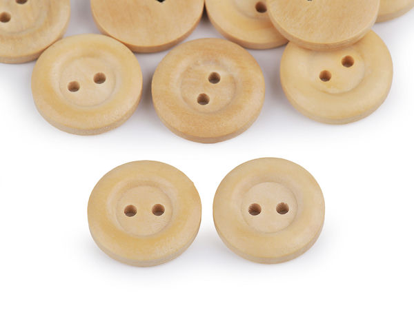 Premium Holzknöpfe Natur - Umweltfreundliche Zierknöpfe für Handarbeiten, Stricken und Nähen (Größen 20 - 32)