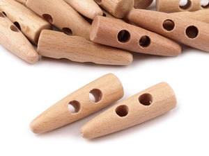 Holz-Knebelknopf in Hornform 10x40 mm