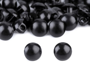 Premium Knopfaugen mit Öse (Größe 12) - Schwarze Halbrundknöpfe aus Kunststoff für Puppen, Kuscheltiere und Bastelprojekte
