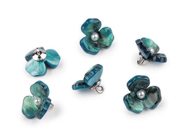 Resin-Blumenknopf mit Perle, Größe 26