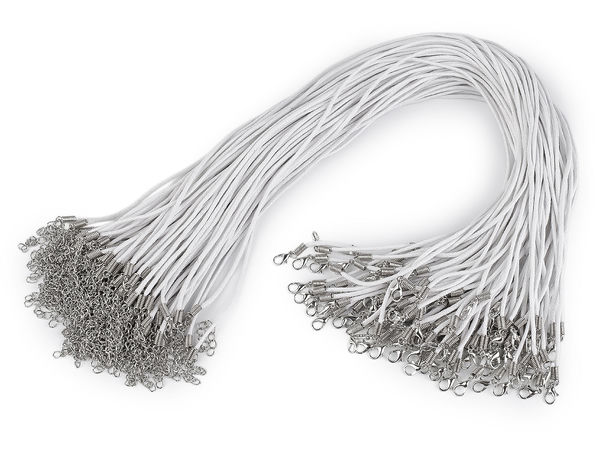 Premium-Halskette aus gewachster Baumwollkordel mit verstellbarem Karabinerverschluss - 45 cm
