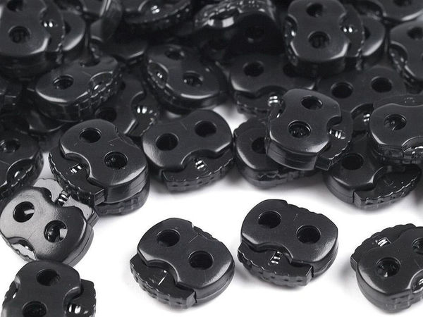 Kleine Kordelstopper 2-Loch 15x15 mm