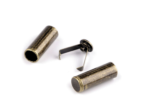 Runde Kordelendkappen aus Metall mit integrierten Haltezähnen (Ø 6 mm) – Klebstofffreier Kordelverschluss