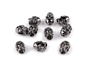 Kordelende aus Metall Ø 4 mm / Totenkopf-Motiv