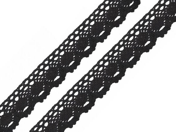 Elegante Baumwoll-Klöppelspitze - 35 mm breite dekorative Zierborte für Kurzwaren und Bastelarbeiten
