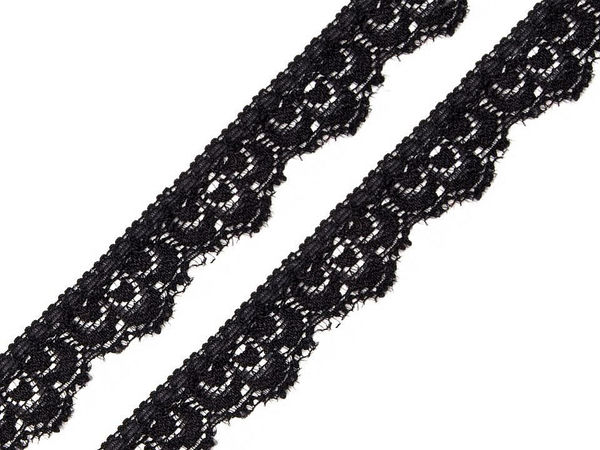 Premium elastische Spitzenborte, 16 mm Breite - Elegantes Kurzwaren-Zierband für Dessous, Bekleidung und Heimdekoration