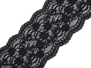 Elastische Premium-Spitzenborte (10 cm Breite) - Elegantes florales Muster für Bekleidung, Dessous und Haarbänder