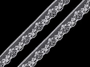 Premium 18 mm Polyamid-Nylon-Spitzenborte - Elegante Synthetikspitze mit Bogenkante für Nähen, Kleidung und Heimdekor