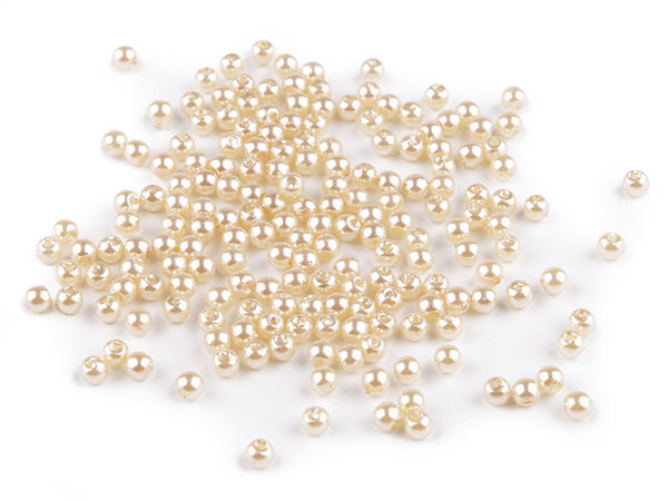 Glance 4 mm Premium Runde Kunstperlen für Schmuckherstellung und Basteln