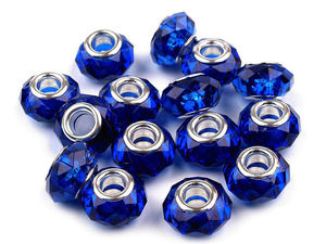 Kunststoff-Charm-Perlen in Metallic-Optik 14,5x9 mm