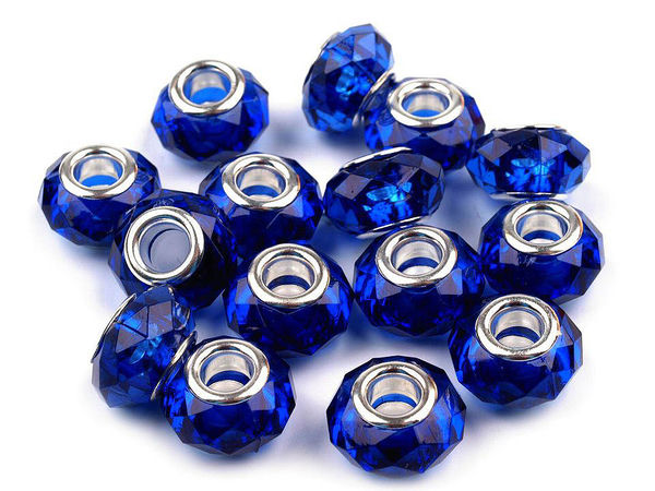 Kunststoff-Charm-Perlen in Metallic-Optik 14,5x9 mm