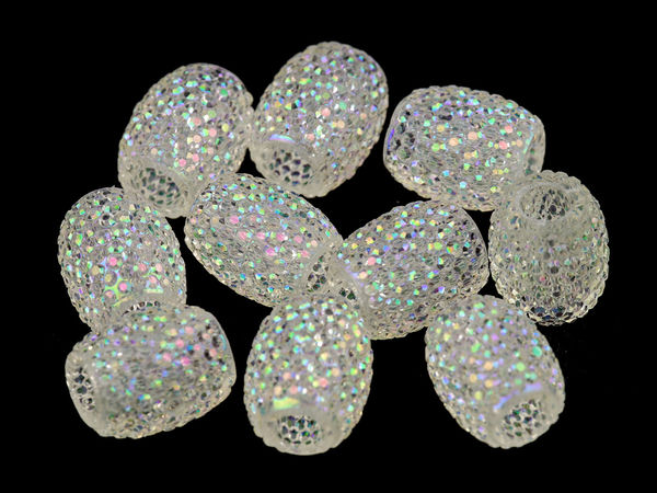 Facettierte Kunststoffperlen mit großem Loch, 13x15 mm - Leichte Schmuckperlen für Schmuckherstellung, Makramee und Traumfänger