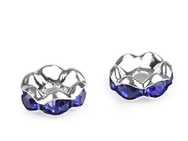 Premium Chaton-Rondelle-Zwischenperlen - 8 mm strassbesetzte Metallringe für Schmuckherstellung, Basteln und Modedesign