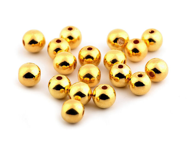 Premium 8mm Glance Metallic Rundperlen - Leichte Zwischenperlen in Metalloptik für Schmuckherstellung & DIY-Bastelprojekte