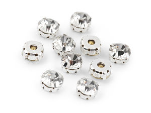 Aufnähbare Krallensteine in Metallfassung - Kristall-Chaton Ø10 mm für Kleidung & Accessoires