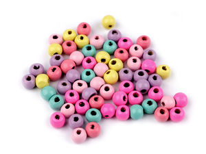 Holzperlen Ø8 mm Pastellfarben