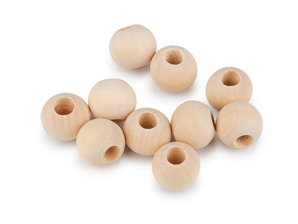 Premium runde unbehandelte Naturholzperlen, 20 mm (Ø20) Holzperlen mit großem Loch für Basteln & Makramee