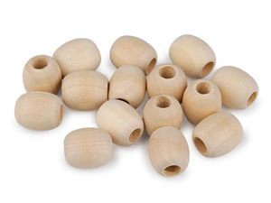 Ovale unbehandelte Naturholzperlen 18x20 mm