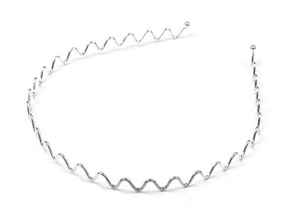 Premium-Haarreif-Rohling aus gewelltem Metall für DIY-Haarschmuck, Hellsilber - 1,5 mm