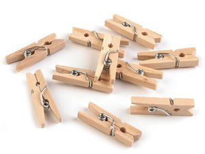 Mini-Holzklammern / Wäscheklammern / Zierklammern 4x25 mm