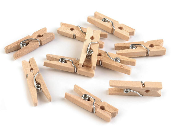 Mini-Holzklammern / Wäscheklammern / Zierklammern 4x25 mm