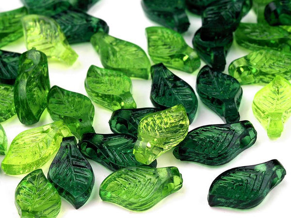 Kunststoff-Blattperlen transparent 5x10 mm Mix