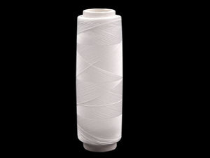 Premium-Näh- und Perlengarn aus polierter Baumwolle in Weiß - 200m Spulen, 20x2 Tex, 0,3mm (5er-Pack)